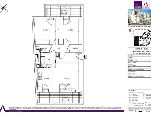 Appartement 3 pièces 70 m²