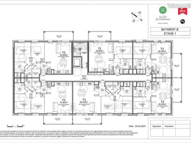 Appartement 3 pièces 70 m²