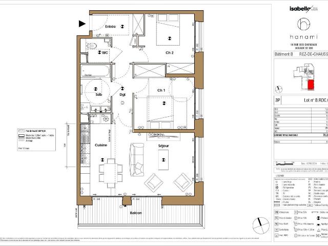 Appartement 3 pièces 71 m²