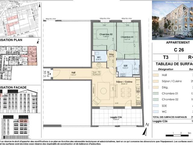 APPARTEMENT 3 PIECES 72,95 m2 ET LOGGIA PROPRIANO