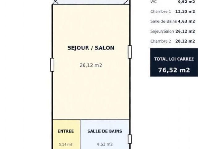 Appartement 3 pièces 77 m²