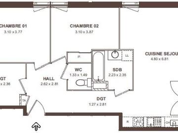 Appartement 3 pièces 77 m²