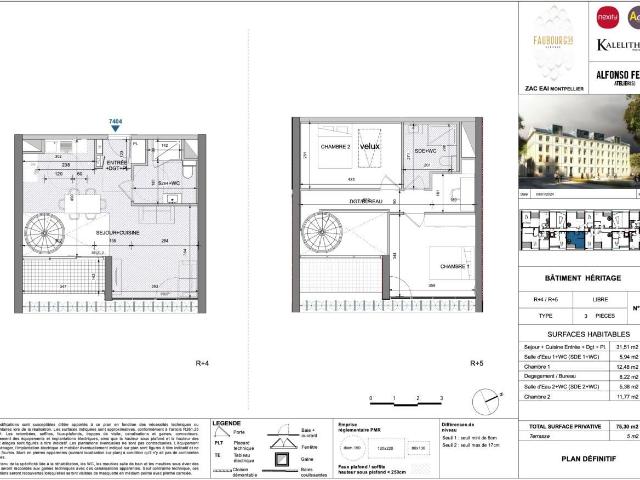 Appartement 3 pièces 75 m²