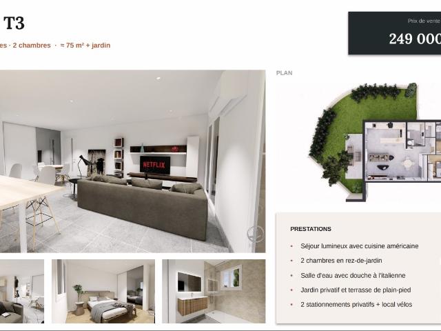 Appartement 3 pièces 75 m²