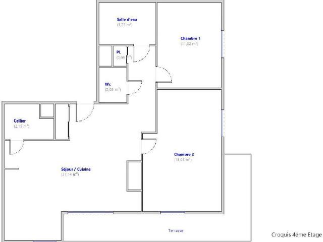 Appartement 3 pièces, 76 m² à louer à Tours 37200