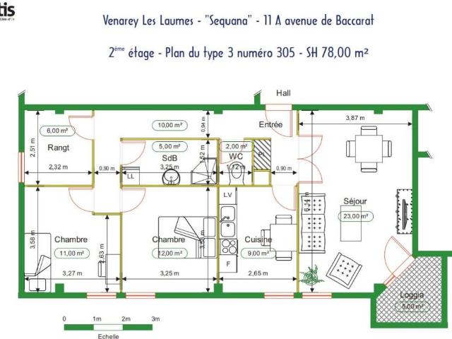 Appartement 3 pièces 78 m²