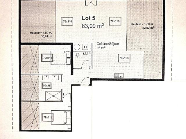 Appartement 3 pièces 83 m²