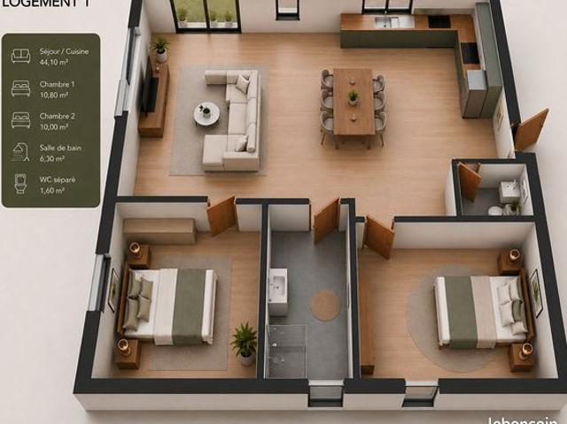 Appartement 3 pièces 80 m²