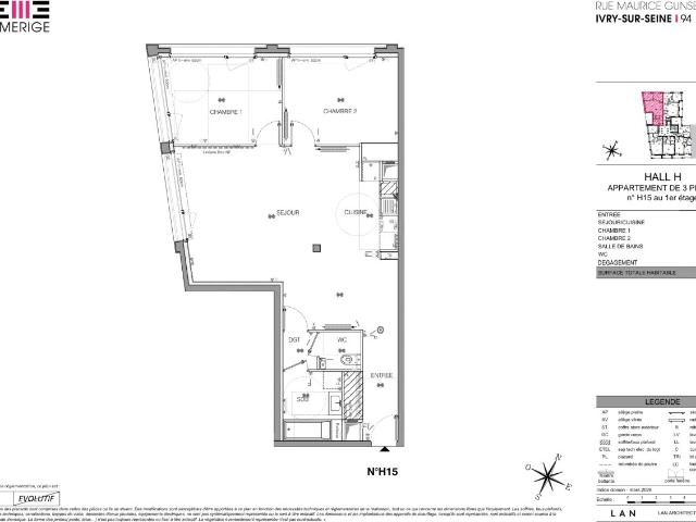Appartement 3 pièces 81 m²
