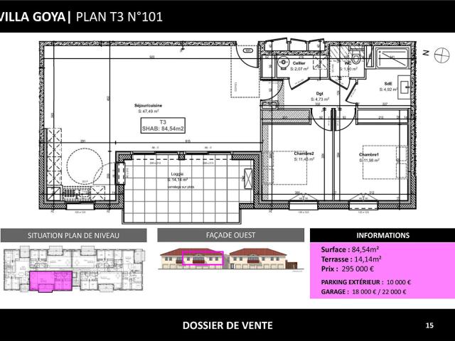 Appartement 3 pièces 85 m²