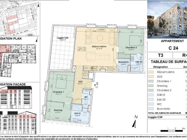 APPARTEMENT 3 PIECES 89,10m2 ET LOGGIA PROPRIANO