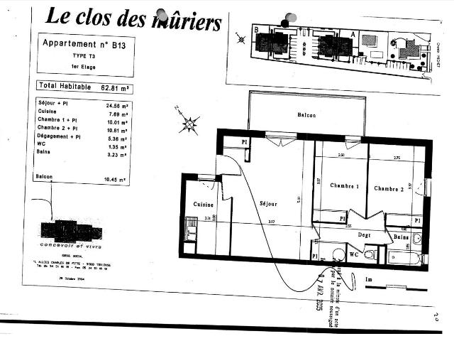Appartement 3 pièces Cugnaux 62.81m² 772€ à louer