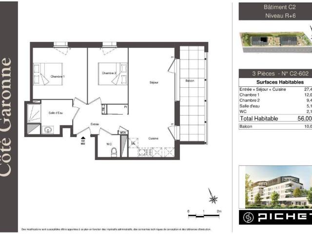 Appartement T3 56m2 à louer à Lormont | Pichet