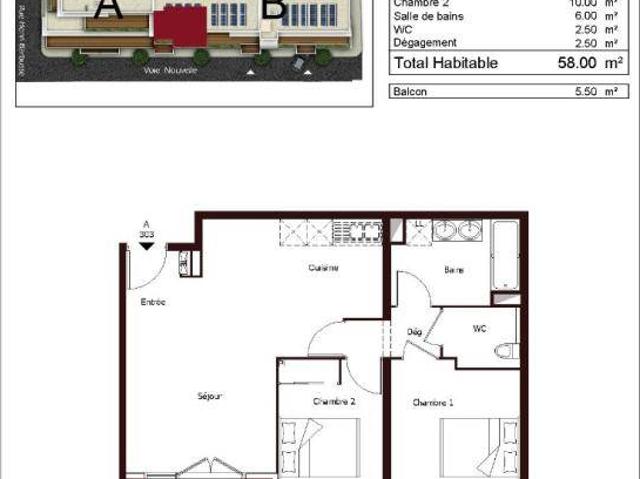 Appartement T3 58m2 à louer à La seyne sur mer