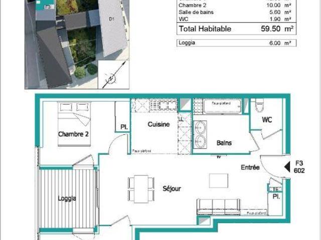 Appartement T3 59.5m2 à louer à Bordeaux | Pichet