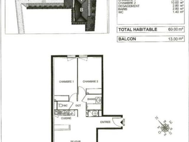 Appartement T3 59.74m2 à louer à Bergerac | Pichet