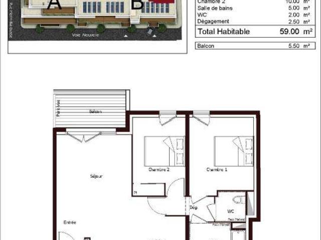 Appartement T3 59m2 à louer à La seyne sur mer