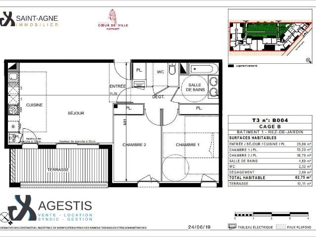 Appartement T3 63m2 à louer Castanet Tolosan Agestis Immobilier