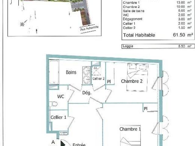 Appartement T3 60.94m2 à louer à Périgueux | Pichet