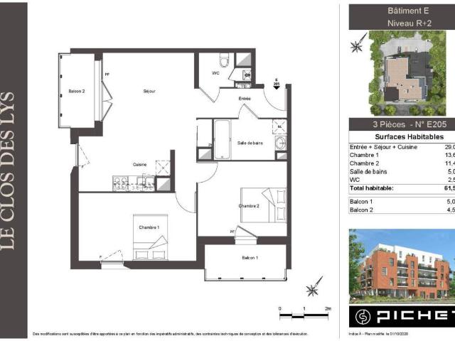 Appartement T3 61.5m2 à louer à Armentières | Pichet