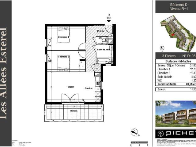 Appartement T3 61.5m2 à louer à Fréjus | Pichet