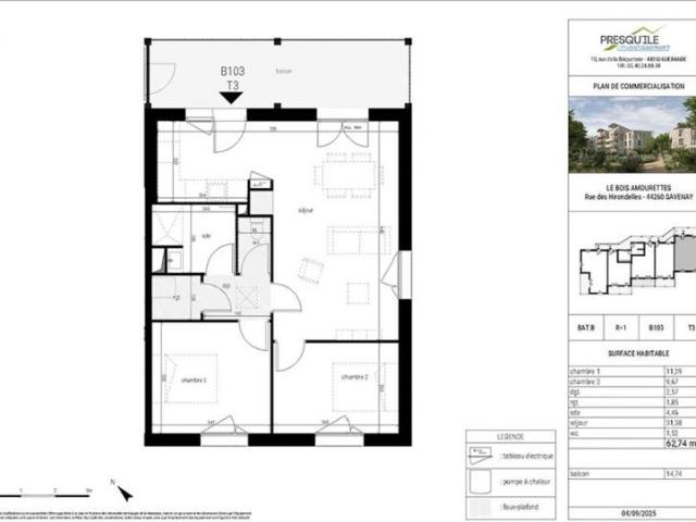 Appartement T3 62.74