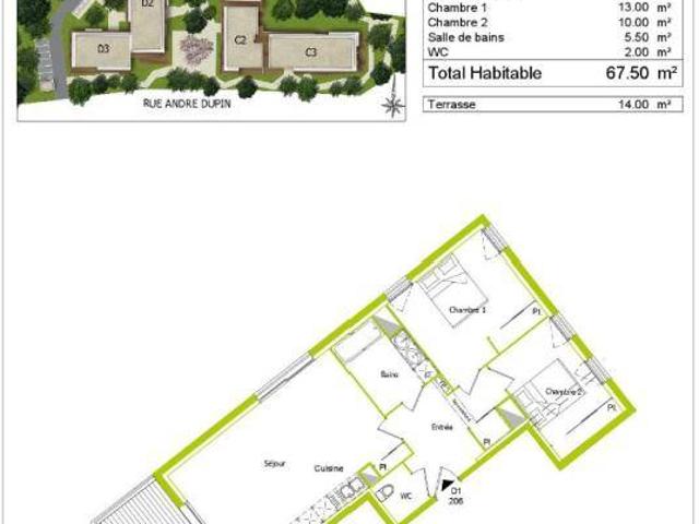 Appartement T3 67.5m2 à louer à Lormont | Pichet