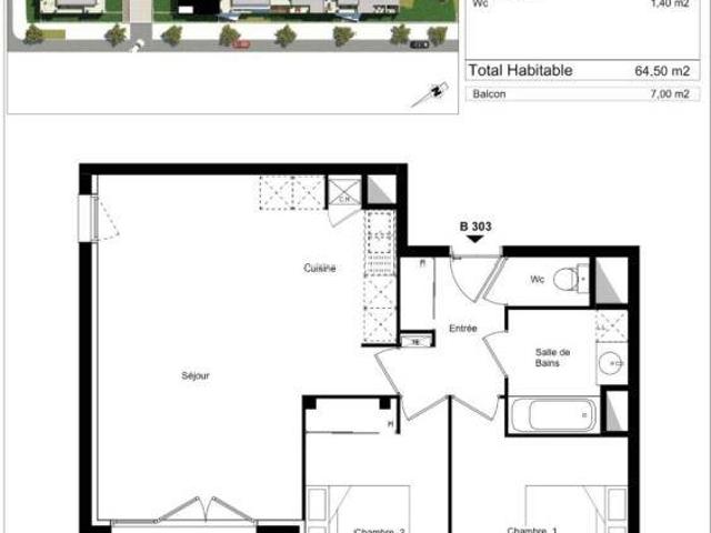 Appartement T3 64.5m2 à louer à Eysines | Pichet