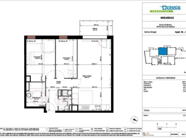 Appartement T3 65.9