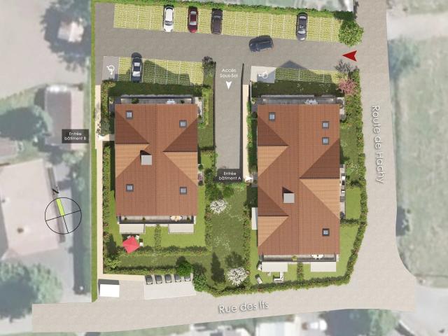 Appartement T3, 2 chambres, terrasse et jardin, 74m² Thyez