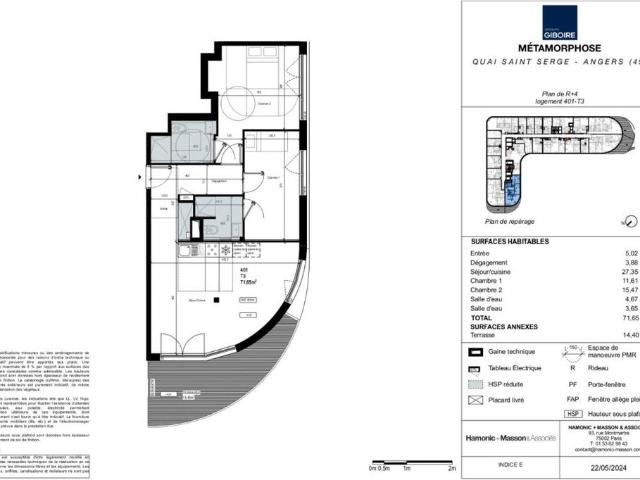 Appartement T3 à louer Angers 71 m²