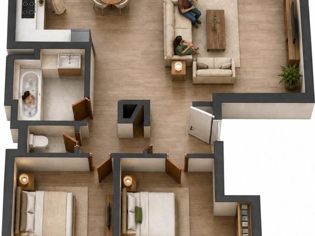 Appartement T3 avec extérieur et belle vue 80m² Aix en Provence