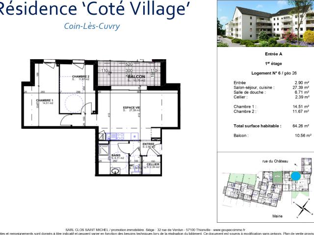 Appartement T3 avec extérieur Résidence Les Terrasses du Parc