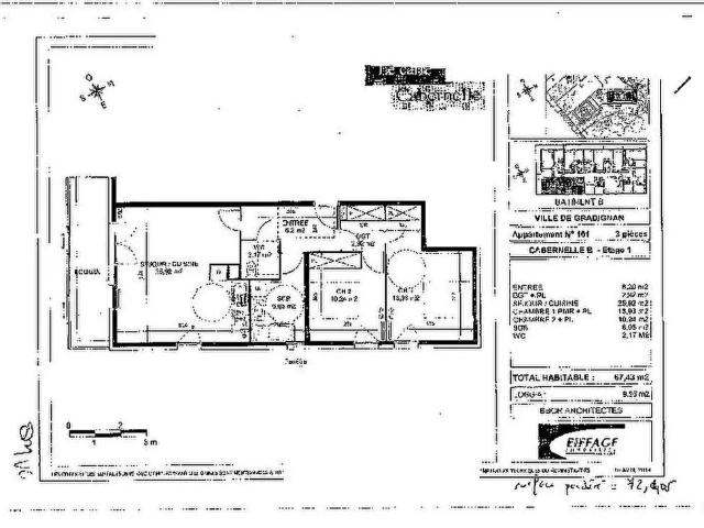 Appartement T3 de 67m² dans secteur calme