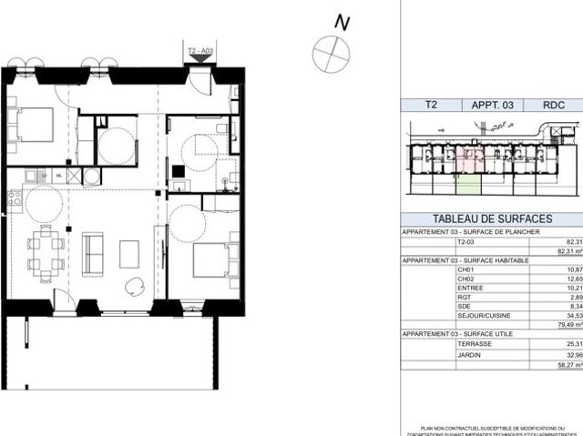 Appartement T3 de Standing avec Terrasse et Jardin