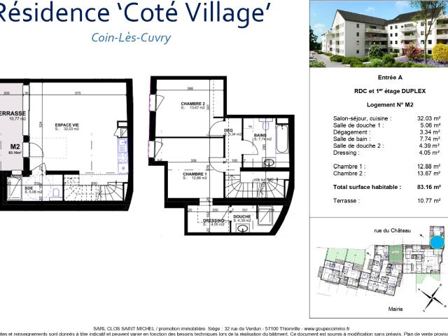 Appartement T3 Duplex avec extérieur Résidence