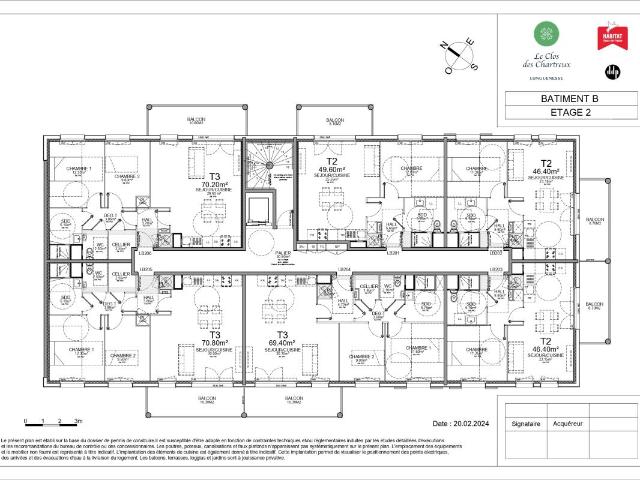 Appartement T3 Longuenesse 71m² au 2ème étage + terrasse de 10m² avec ascenseur