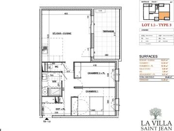Appartement T3 R+1 avec terrasse