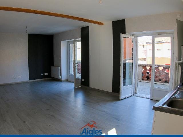 Appartement T3 spacieux avec grande terrasse centre ville
