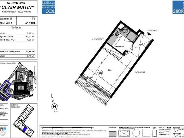 Appartement T1 à louer 22 m²