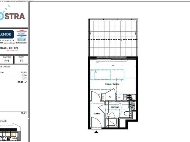 Appartement T1 à louer 23 m²
