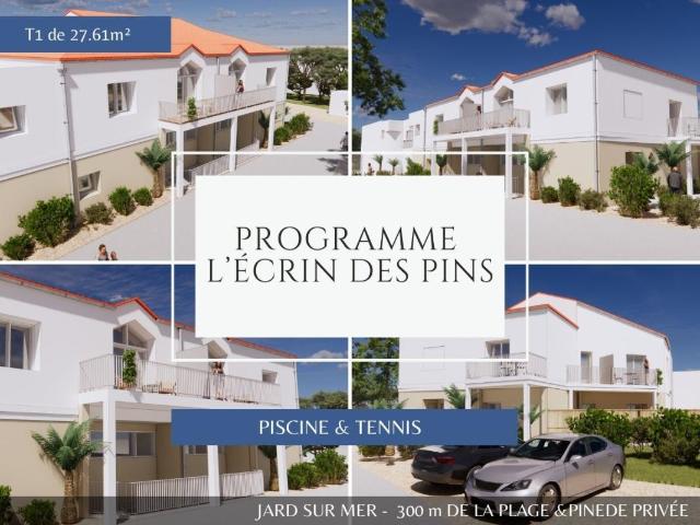 Appartement T1 de 27.61 m2 à 300m de l'Océan Piscine & Tennis