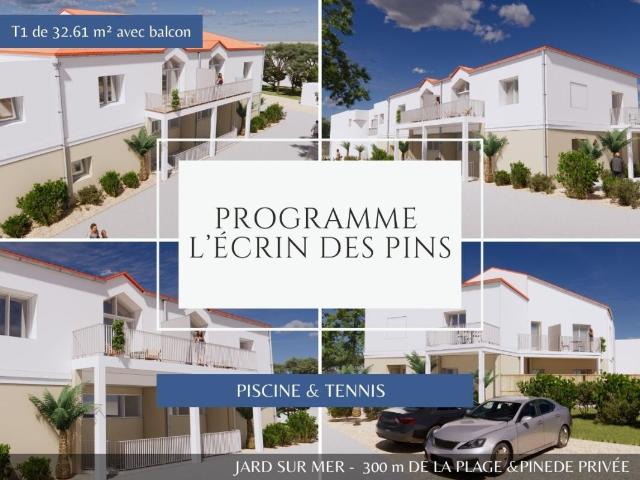Appartement T1 Jard Sur Mer 32.61 m2 à 300m de l'Océan Piscine & Tennis