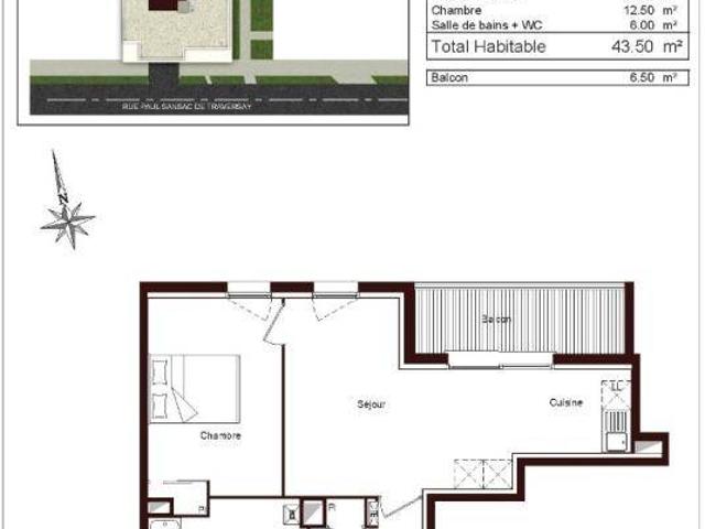 Appartement T2 43.5m2 à louer à Lormont | Pichet