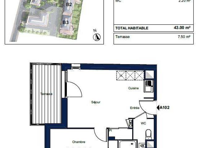 Appartement T2 43m2 à louer à Talence | Pichet