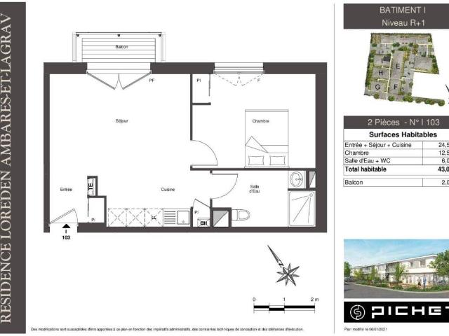 Appartement T2 43m2 à louer à Ambarès et lagrave
