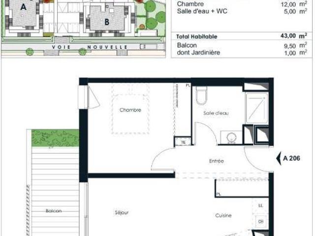 Appartement T2 43m2 à louer à Billère | Pichet