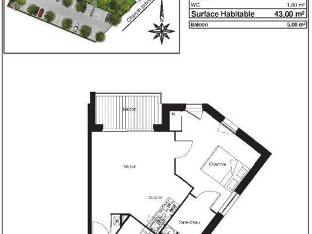 Appartement T2 43m2 à louer à Saintes | Pichet