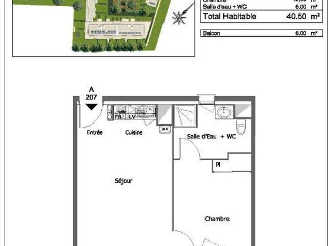 Appartement T2 40.5m2 à louer à Eysines | Pichet
