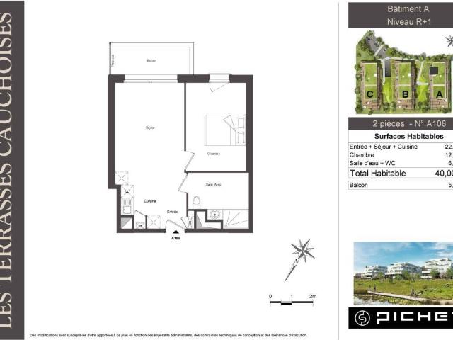 Appartement T2 40m2 à louer au havre | Pichet